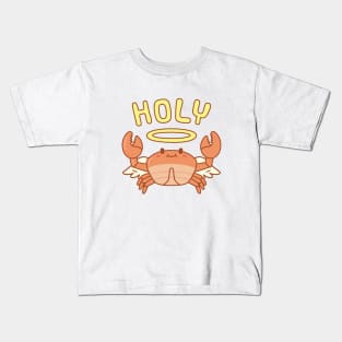 Cute Angel Wings Halo Holy Crab Pun Kids T-Shirt